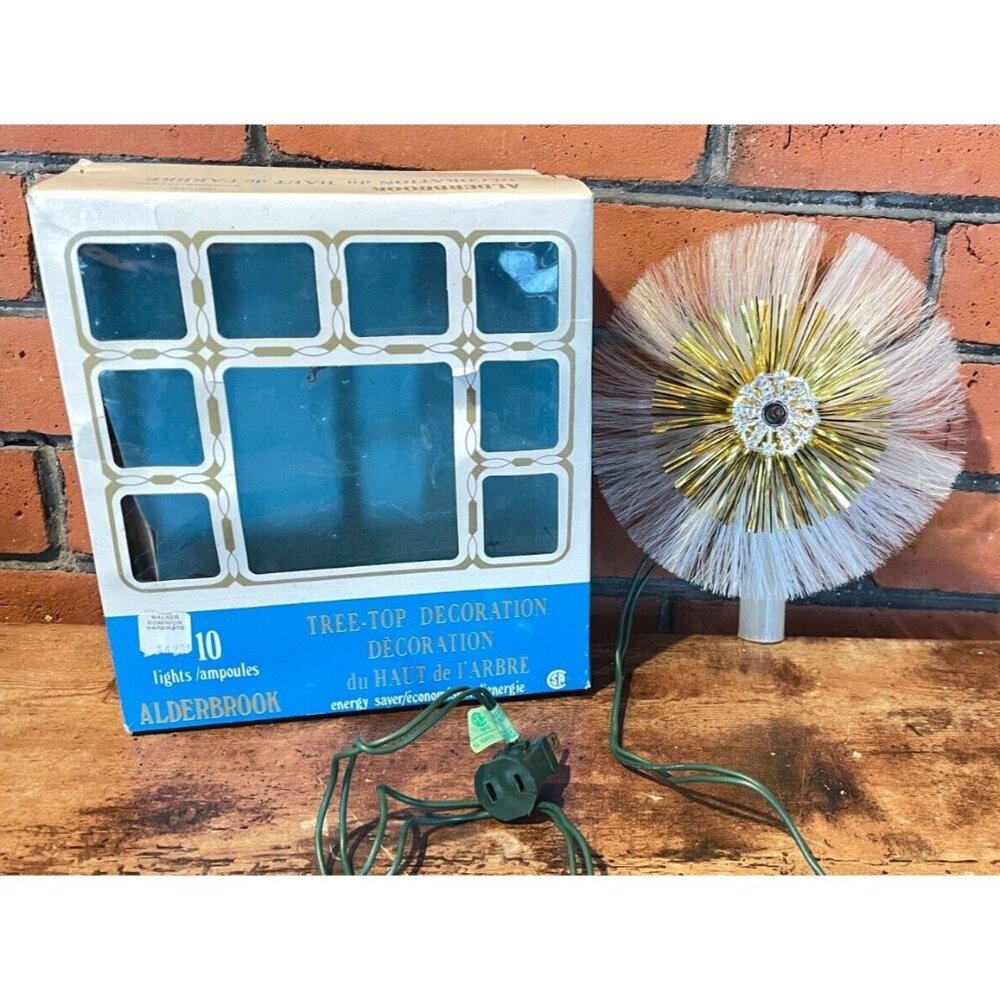 Vintage Alderbrook Tree Topper 10 Light Decoration – Works – Boxed – 7” Diameter